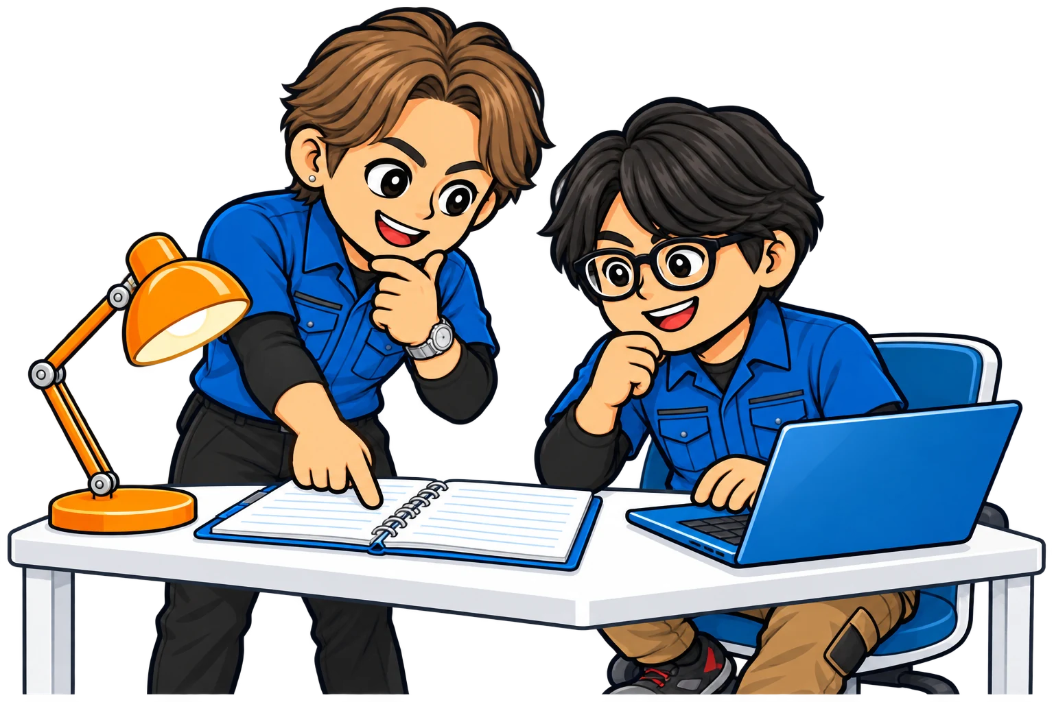 コラムを作成する2人